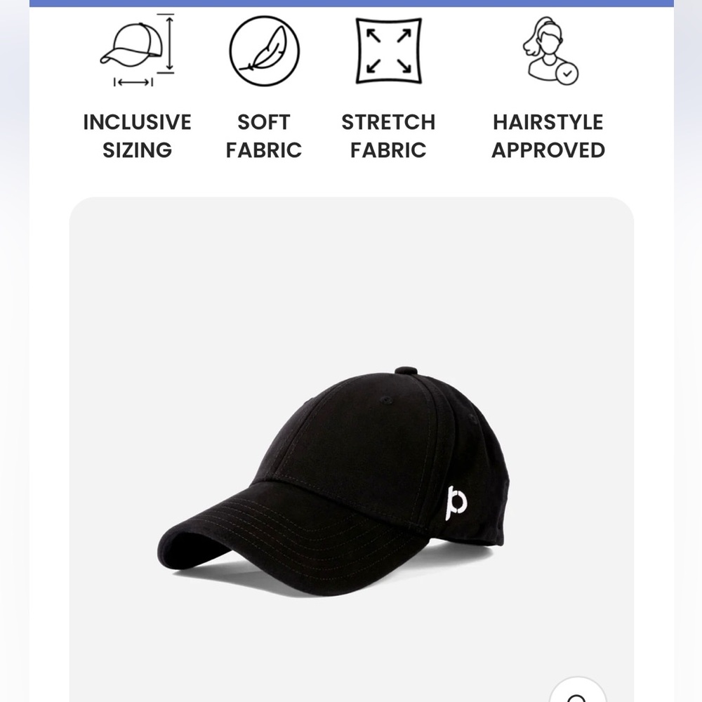Black Pony Back ball hat magnetic closure in back
